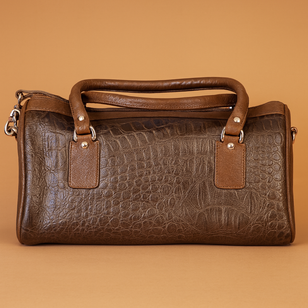 Leather Crocs Chocolate Brown Women Hand Bag