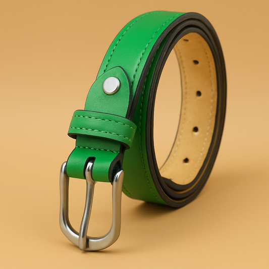 Bhokals Women Light Green Leather Belt