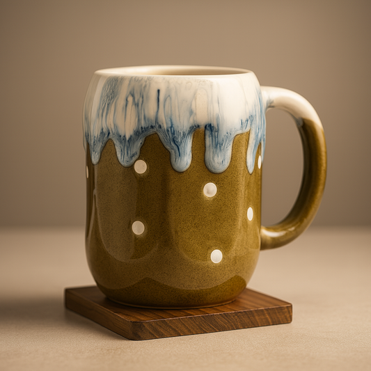 Bhokals Big Dots Print Mustard Yellow Coffee Mug