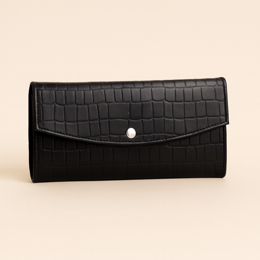 Leather Black Texture Women Wallet
