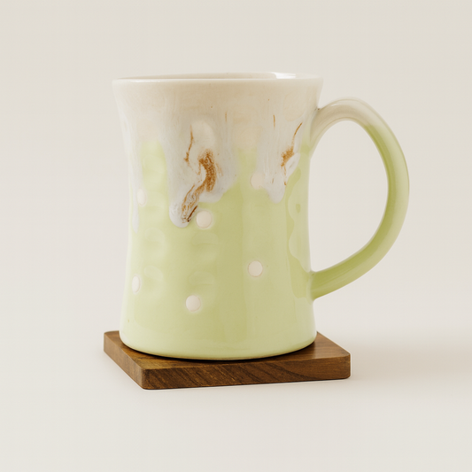 Bhokals Big Dots Green Round Coffee Mug