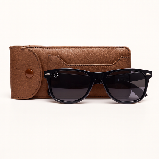 Leather Brown crocs sunglass Pouch