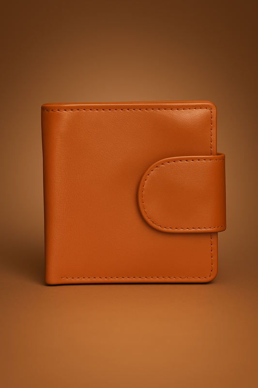 Leather Solid Orange Women Pocket Wallet