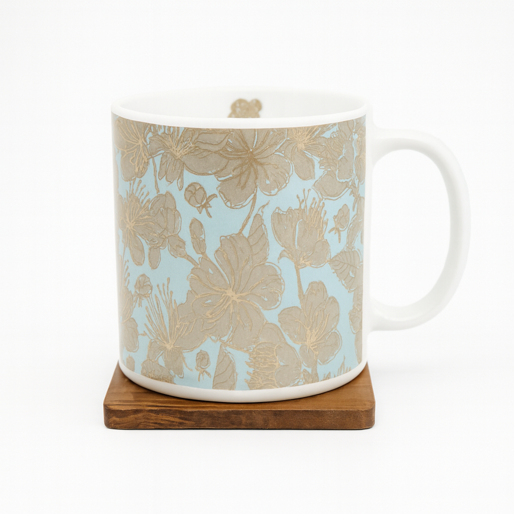 Bhokals Flower printed Blue White Coffee Mug