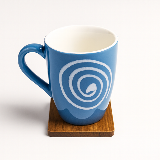 Bhokals Circle Printed Sky Blue Coffee Mug