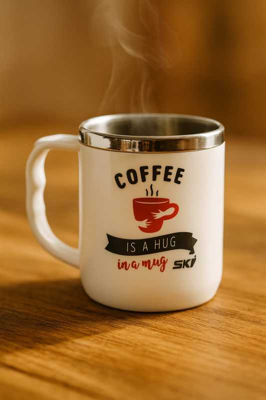 Jolly Steel Small White Coffee Mug