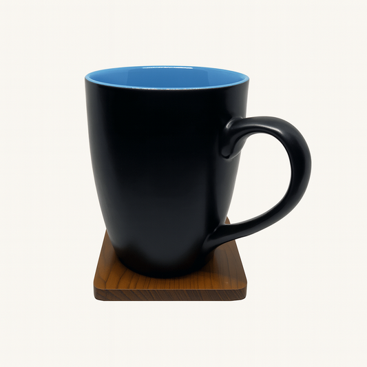 Bhokals Dual Print Sky Blue Solid Black Coffee Mug