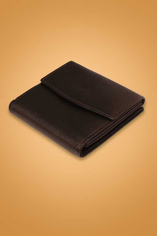 Leather Solid Black Multi Fold Women Wallet