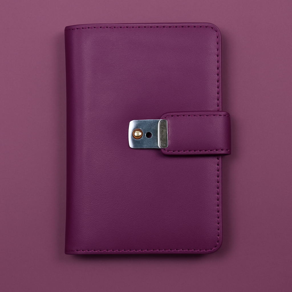 Leather Solid Purple Clip Women Wallet