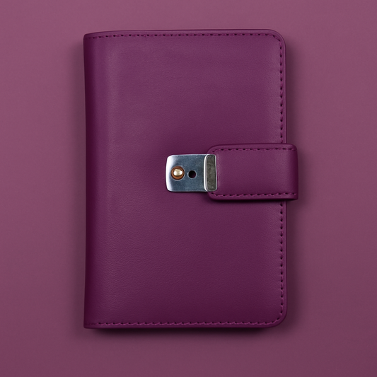 Leather Solid Purple Clip Women Wallet