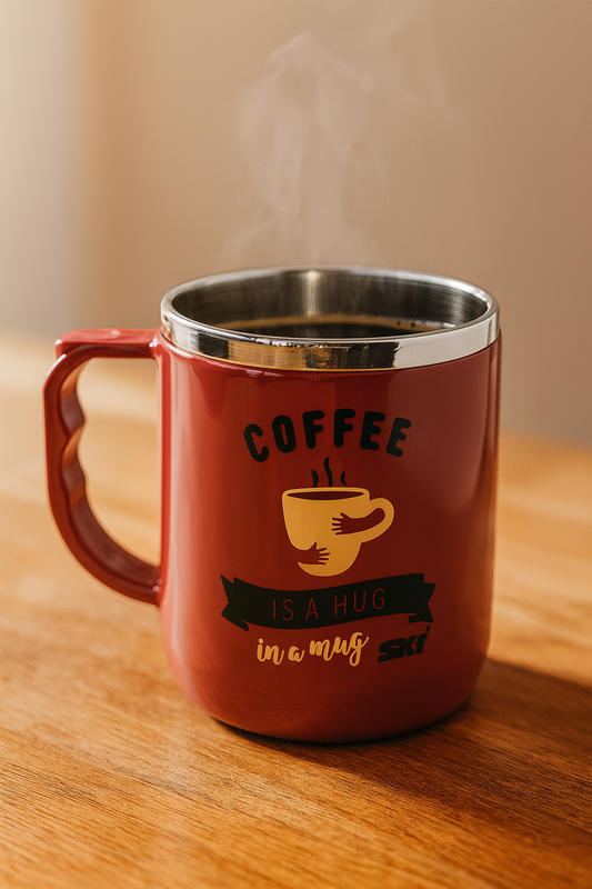 Jolly Steel Big Maroon Coffee Mug
