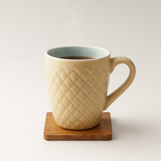 Bhokals Bone China Sky Blue Cream Coffee Mug