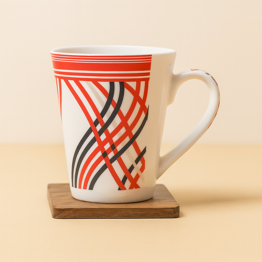 Bhokals Red Black Printed  Designer  White Coffee Mug