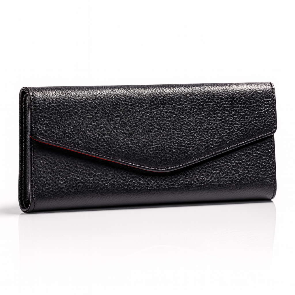 Leather solid black sunglass cover