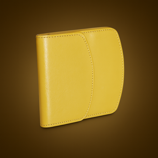 Leather Solid Yellow Women Pocket Wallet
