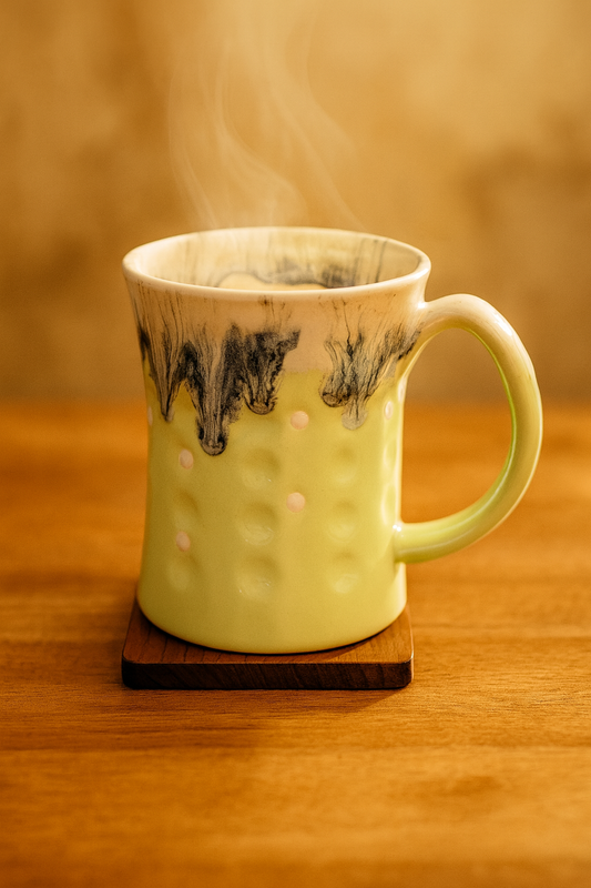 Bhokals Big Dots Light Green Round Coffee Mug