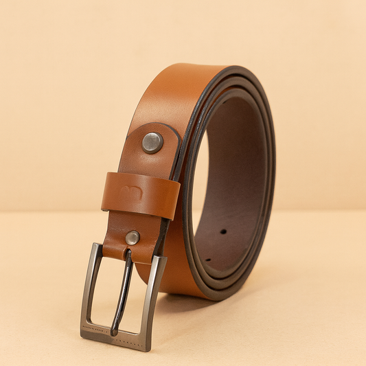 Bhokals Women Solid Tan Leather Belt