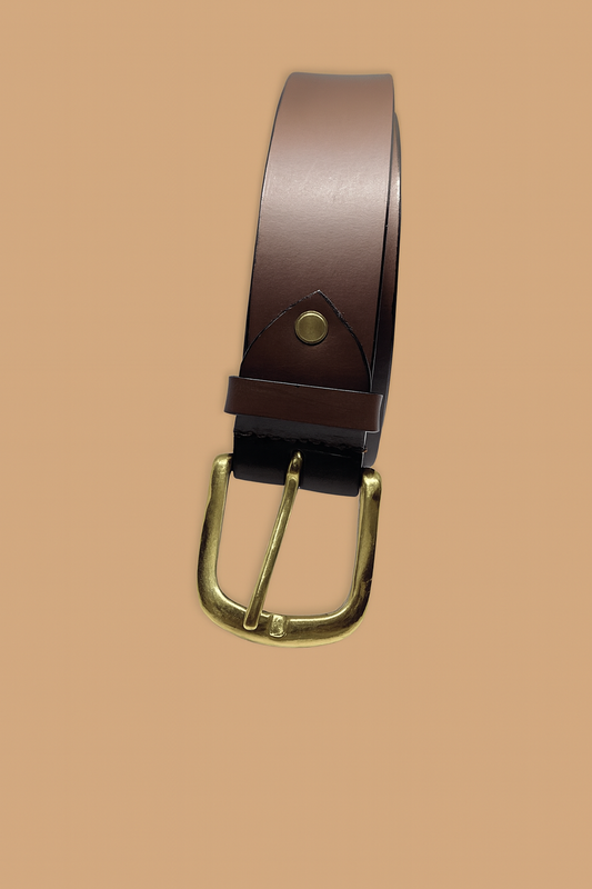 Bhokals Men Chocolate Brown Casual Leather Belt