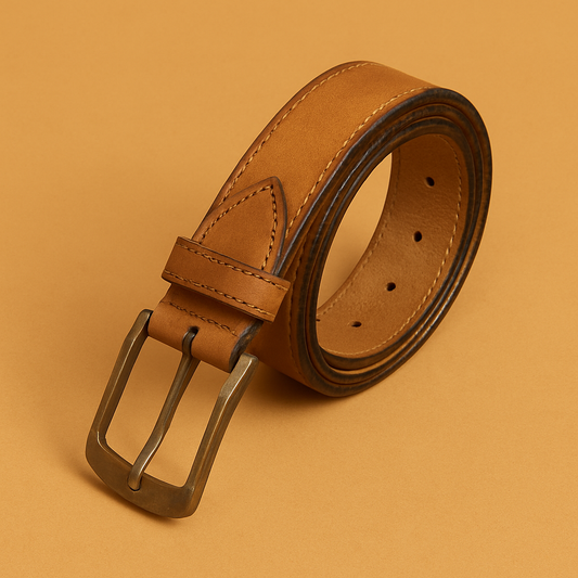 Bhokals Men Tan Leather Belt
