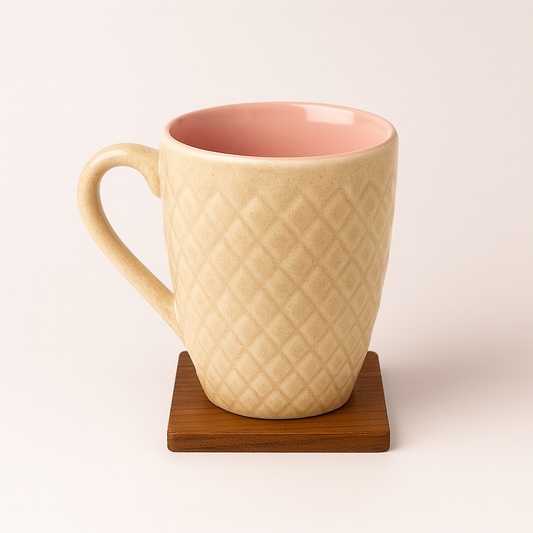 Bhokals Bone China Pink Cream Coffee Mug