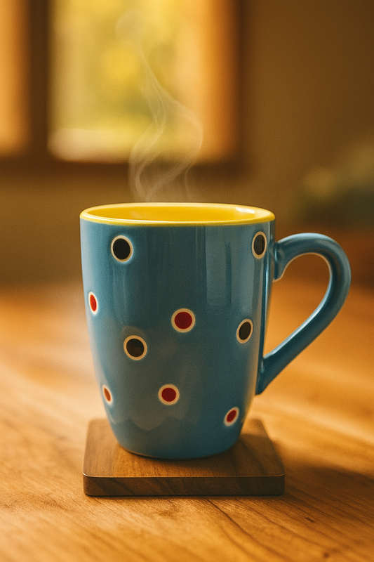 Bhokals Dots Printed Blue Green Coffee Mug