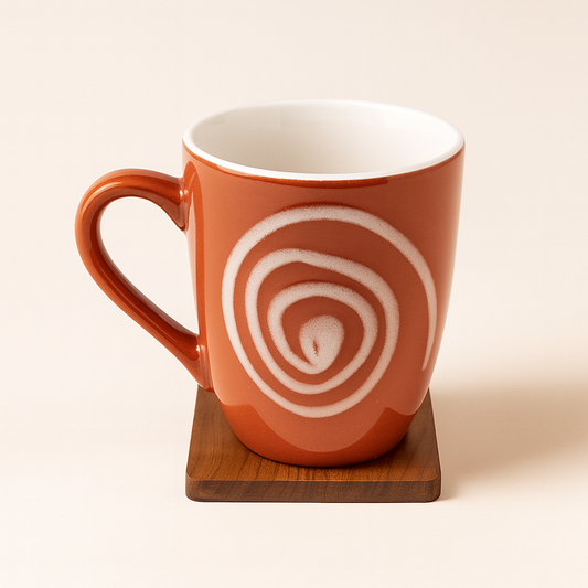 Bhokals Circle Printed Brown Coffee Mug