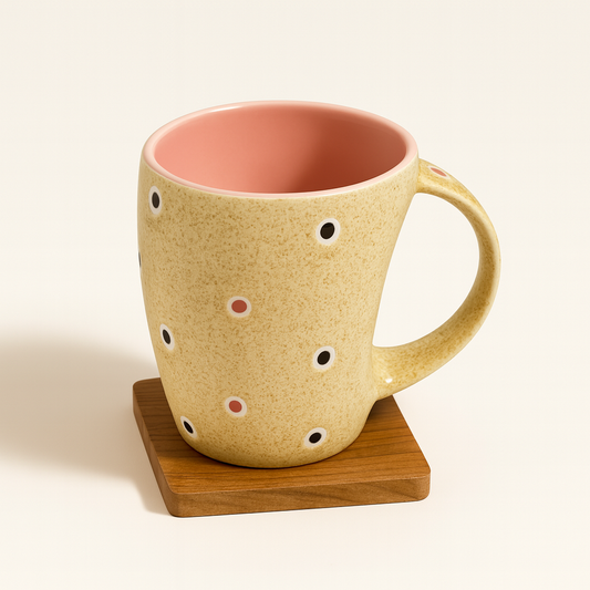 Bhokals Ceramic Pink Dotted Coffee Mug