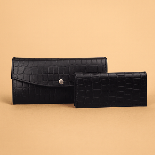 Leather Black Texture Women Wallet