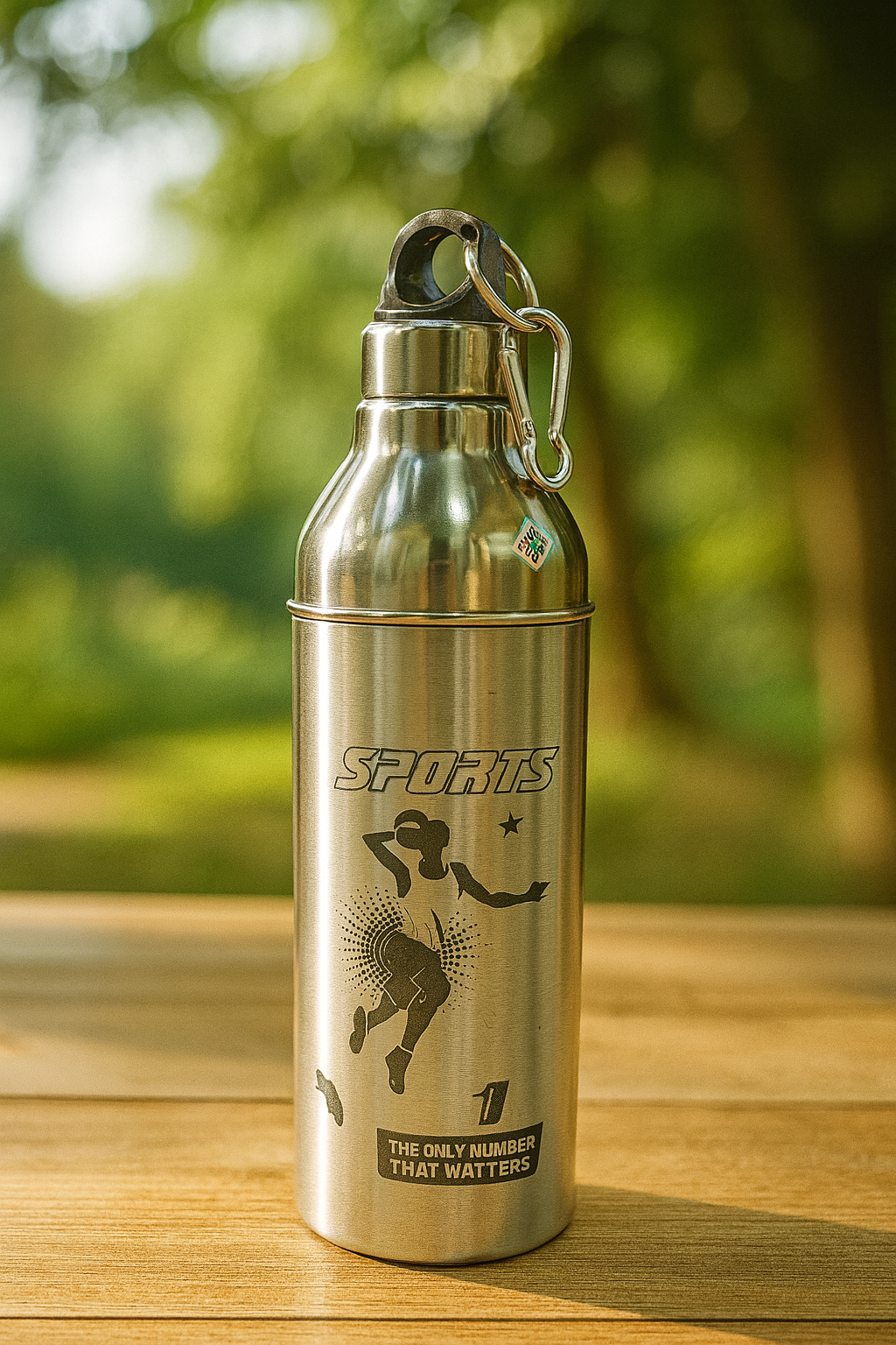 Steel King Printed Silver PU layer Steel Water Bottle
