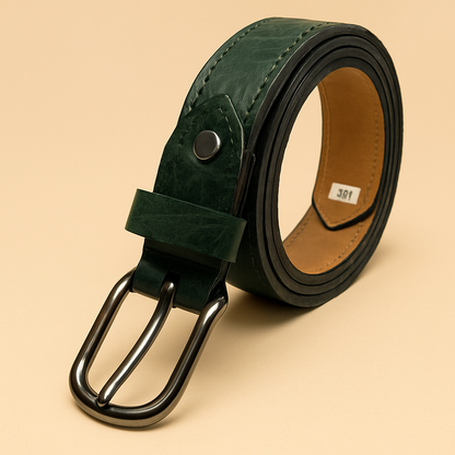 Bhokals Women Green Crocs Leather Belt