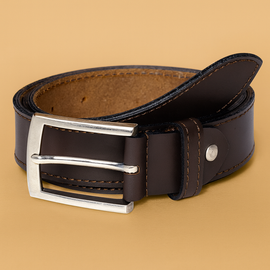 Bhokals Men Black Formal Leather Belt