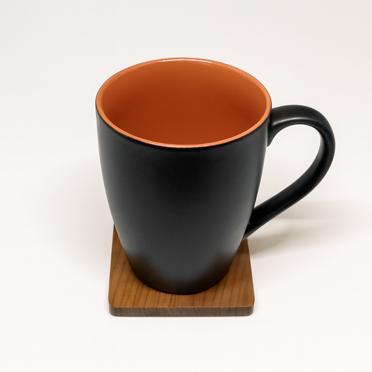 Bhokals Dual Print Brown Solid Black Coffee Mug