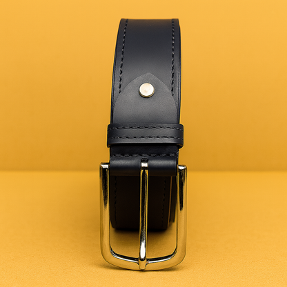 Bhokals Men Blue Formal Leather Belt