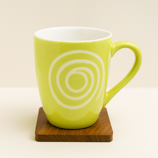 Bhokals Circle Printed Light Green Coffee Mug