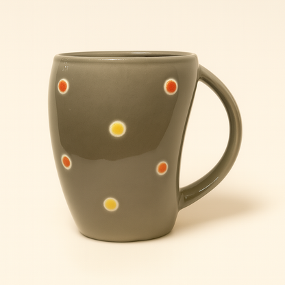Bhokals Ceramic Grey Dotted Coffee Mug