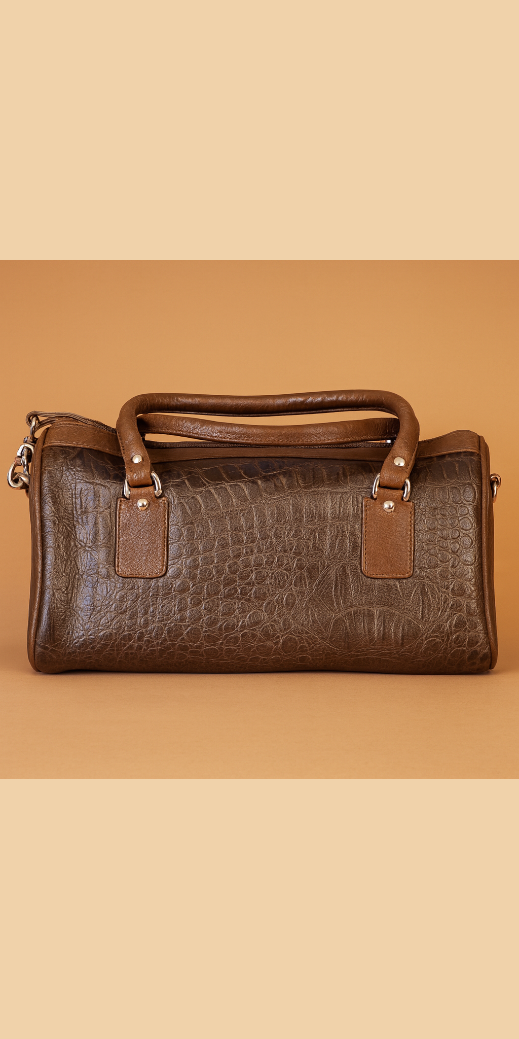 Leather Crocs Chocolate Brown Women Hand Bag