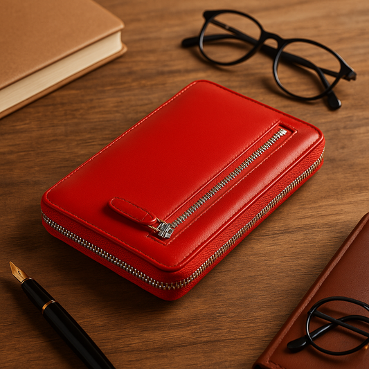 Leather Red Multi Card Unisex Wallet