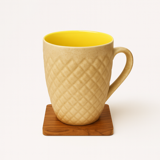 Bhokals Bone China Yellow Cream Coffee Mug