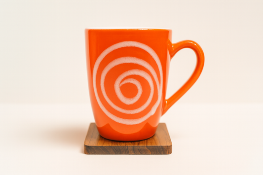 Bhokals Circle Printed Orange Coffee Mug