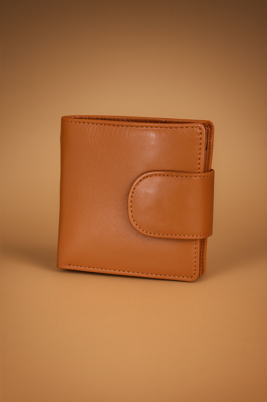 Leather Solid Orange Women Pocket Wallet