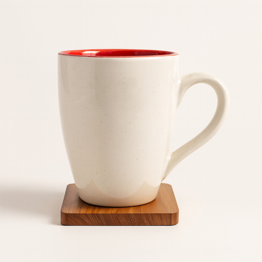 Bhokals Dots Print Tan Brown White Coffee Mug
