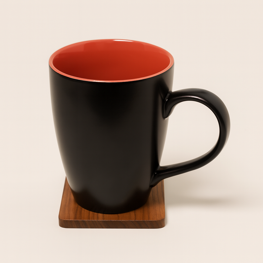 Bhokals Dual Print Red Solid Black Coffee Mug