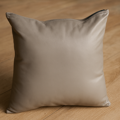 Leather Solid Grey Cushion