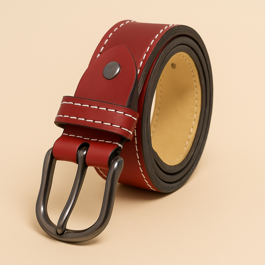 Bhokals Women Red Leather Belt