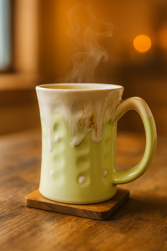 Bhokals Big Dots Green Round Coffee Mug