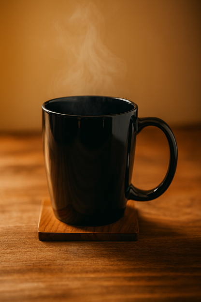 Bhokals Solid Black Round Coffee Mug