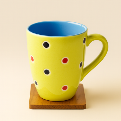Bhokals Dots Printed Green Blue Coffee Mug