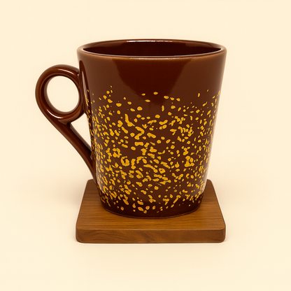 Bhokals Ceramic Brown Yellow Coffee Mug