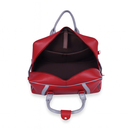 Leather Solid Red Travel Bag