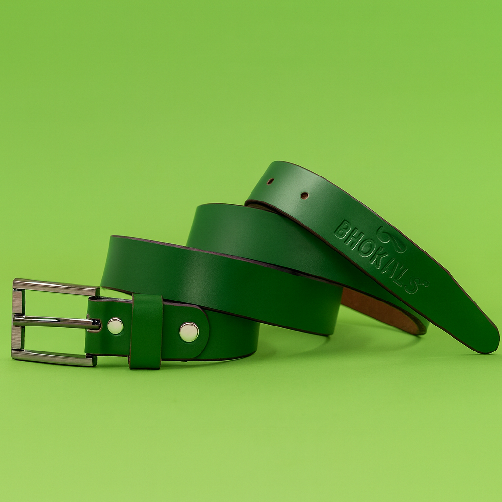 Bhokals Women Green Leather Belt